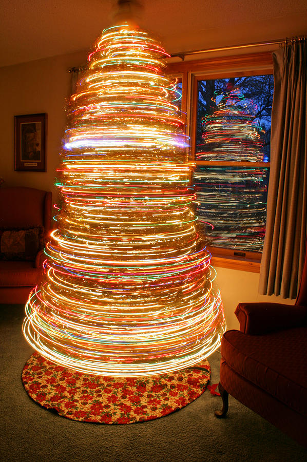 Holiday Photograph - Spinning Christmas Tree by Barbara West