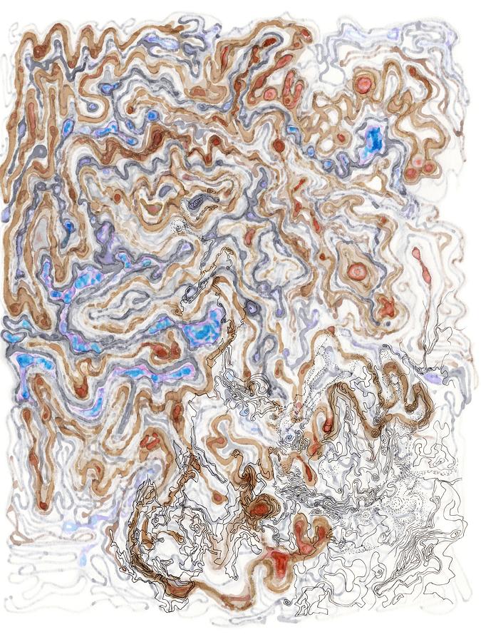 Phase Separation Drawing - Spinodal Decomposition by Regina Valluzzi