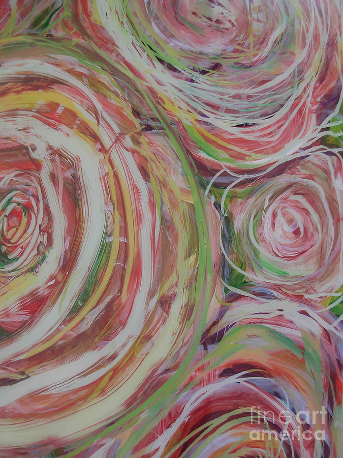 Spiral Bouquet Painting by Anna Skaradzinska