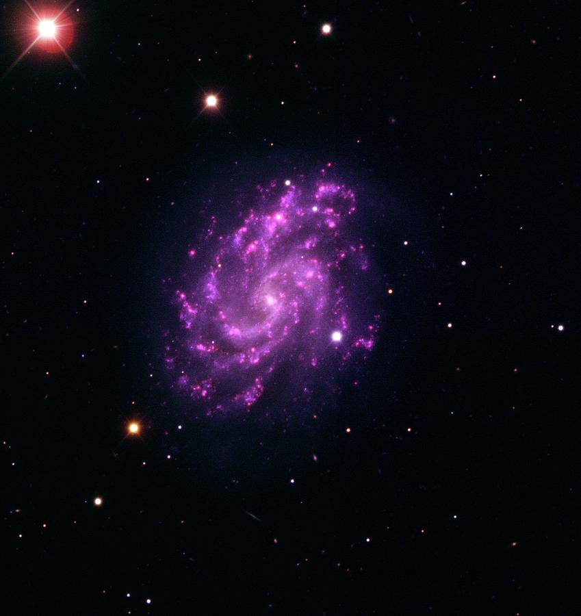 Space Photograph - Spiral Galaxy And Supernova by European Southern Observatory/science Photo Library