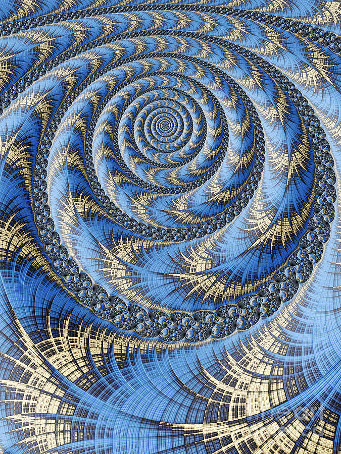 Spiral in Blue Digital Art by John Edwards