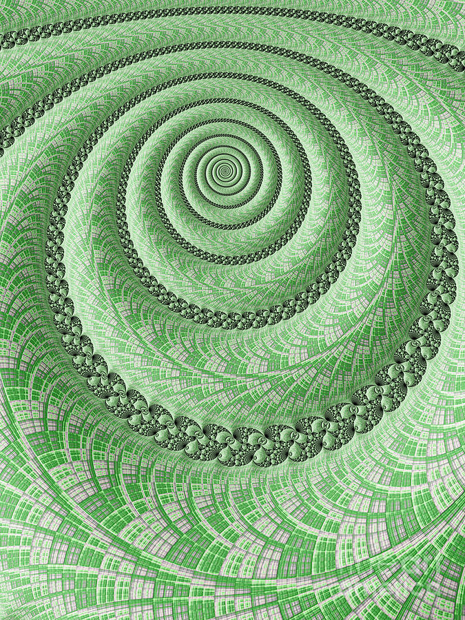 Spiral In Green Digital Art