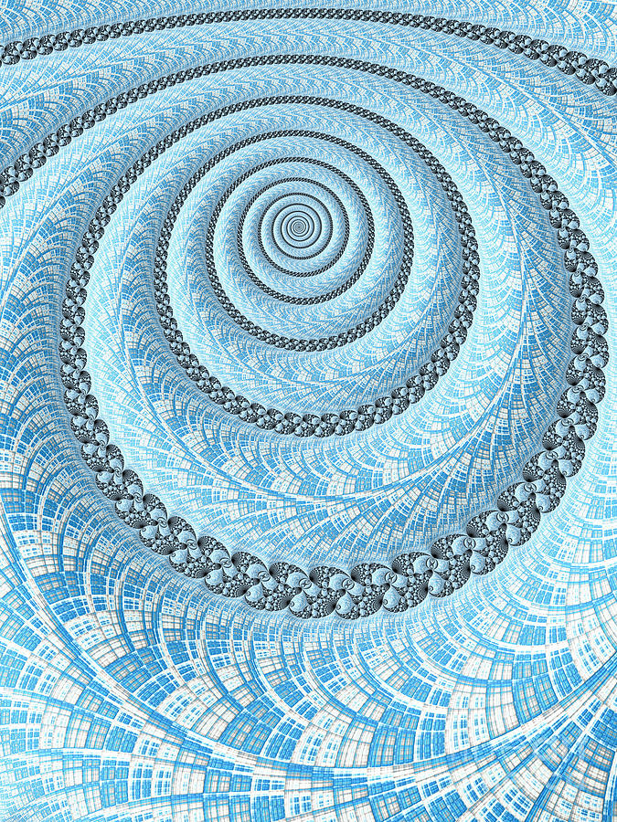 Space Digital Art - Spiral in Light Blue by John Edwards
