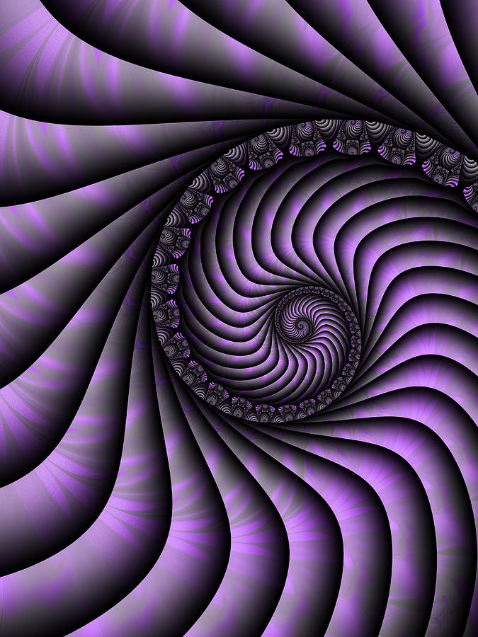 Spiral Purple and Grey Digital Art by Gabiw Art