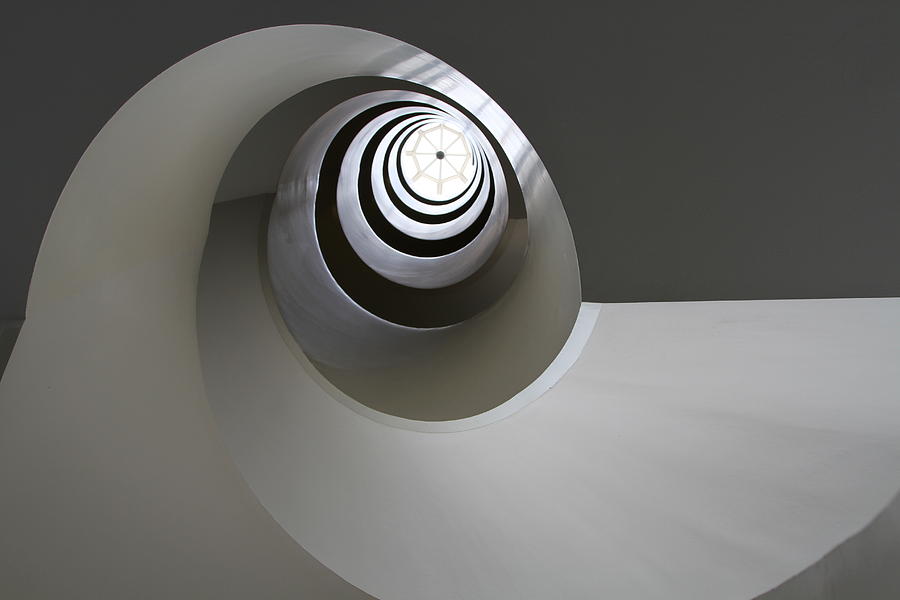 Black And White Photograph - Spiral Staircase 2 by Bettina Clark