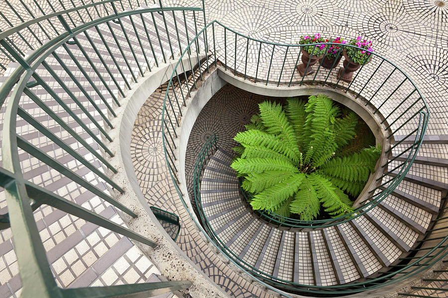 Architecture Photograph - Spiral Staircase At The Embarcadero by Chuck Haney