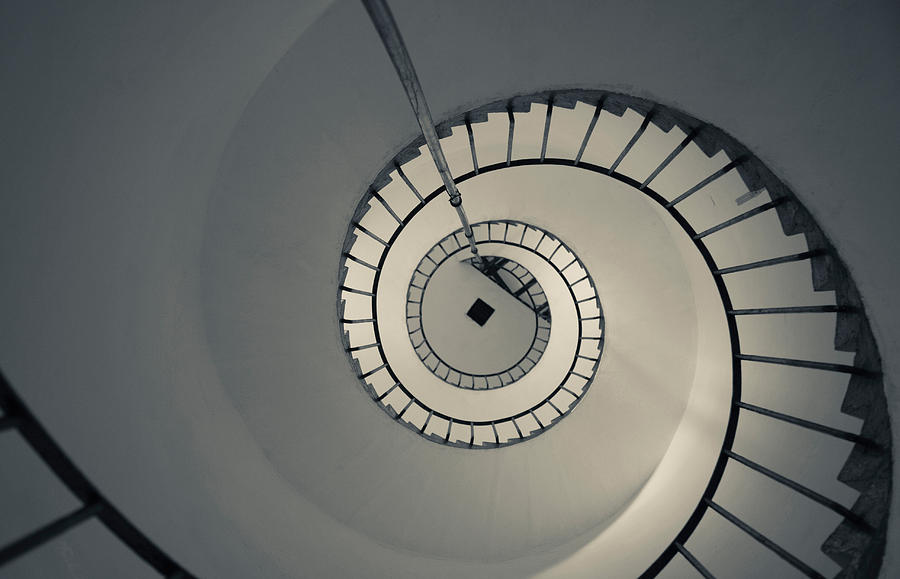 Pattern Photograph - Spiral Staircase In A Lighthouse, Cabo by Panoramic Images