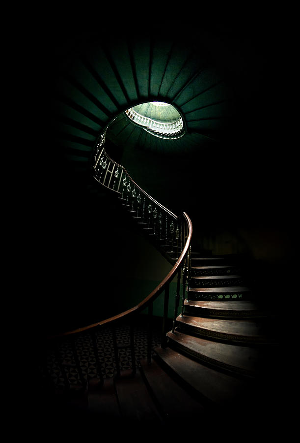 Spiral staircase in cold tones Photograph by Jaroslaw Blaminsky