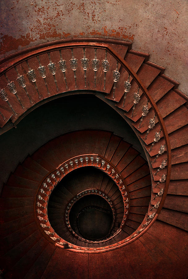 Spiral staircase with ornamented handrail Photograph by Jaroslaw Blaminsky