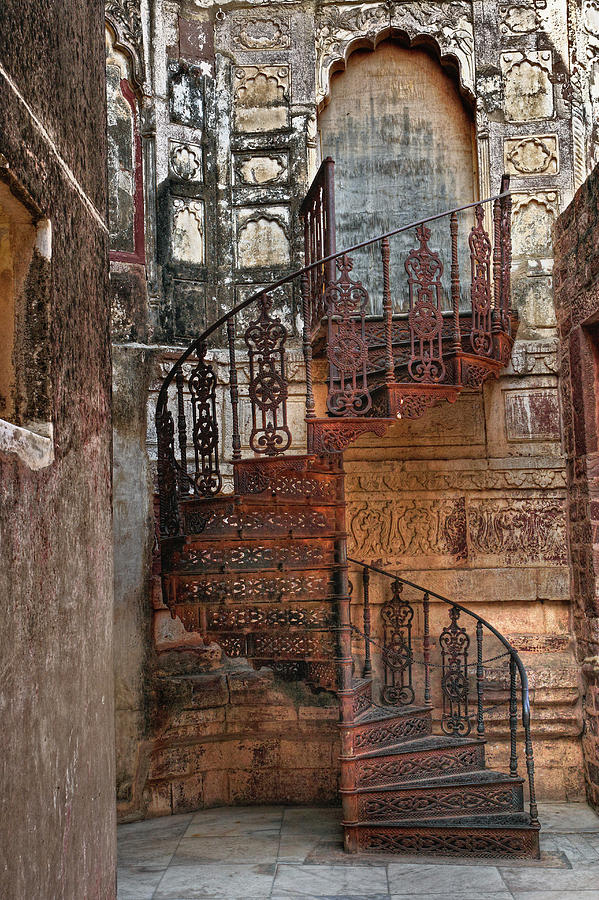 Adam Jones Photograph - Spiral Stairs, Mehrangarh Fort by Adam Jones