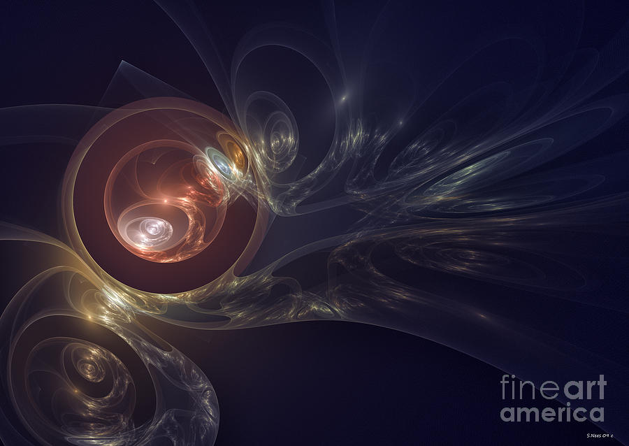 Spirals in Space Digital Art by Shari Nees