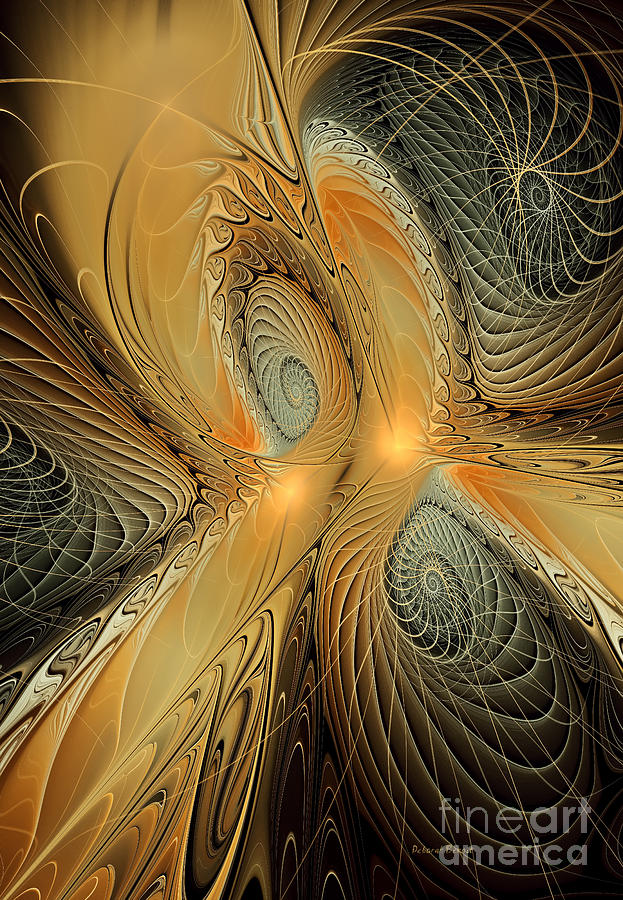 Spirals of Gold Digital Art by Deborah Benoit