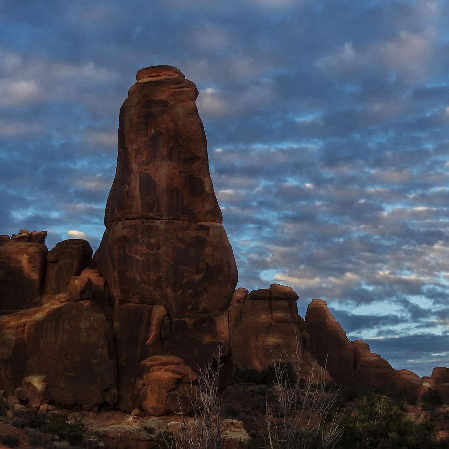Spire late afternoon at Arches Photograph by Gary Warnimont