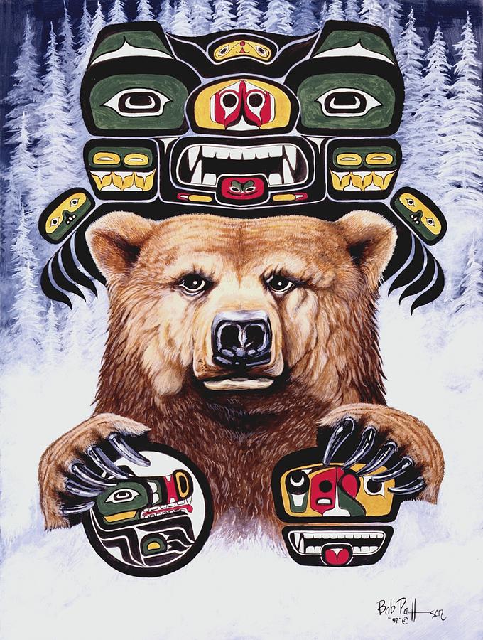 Totems Painting - Spirit Bear by Bob Patterson