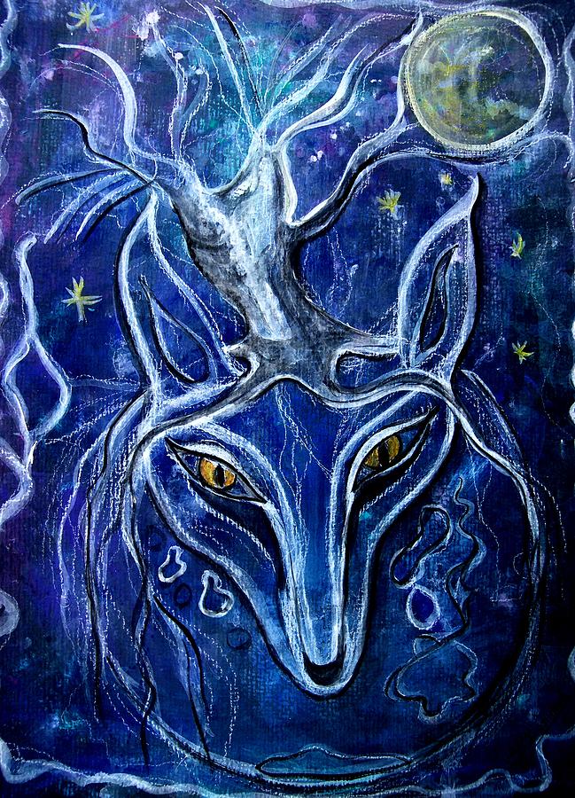 Spirit of Fox Painting by Mimulux Patricia No