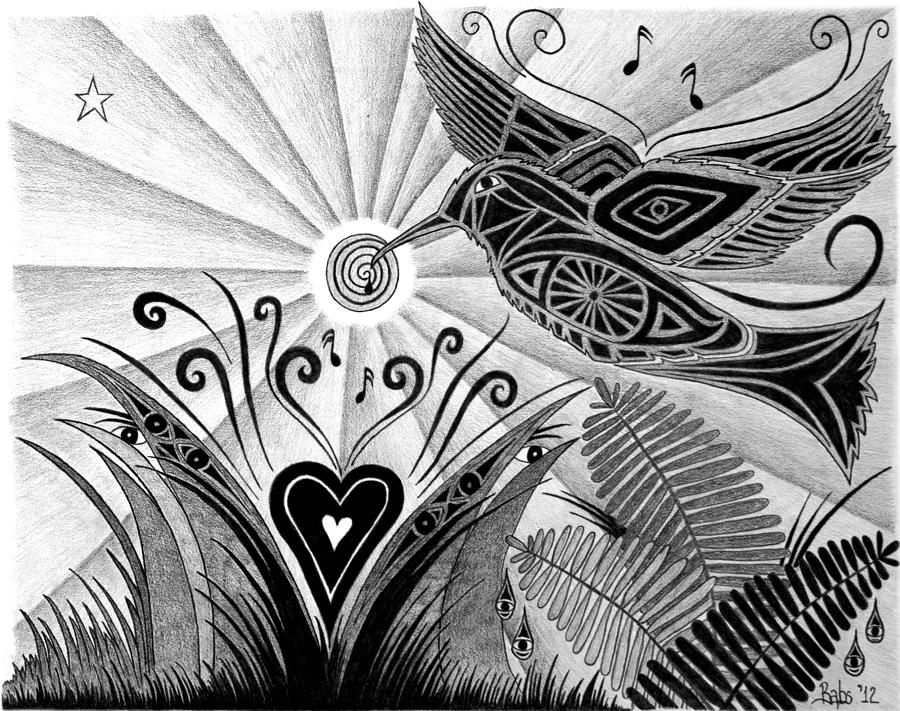Black And White Drawing - Spirit Of Joy  by Barb Cote