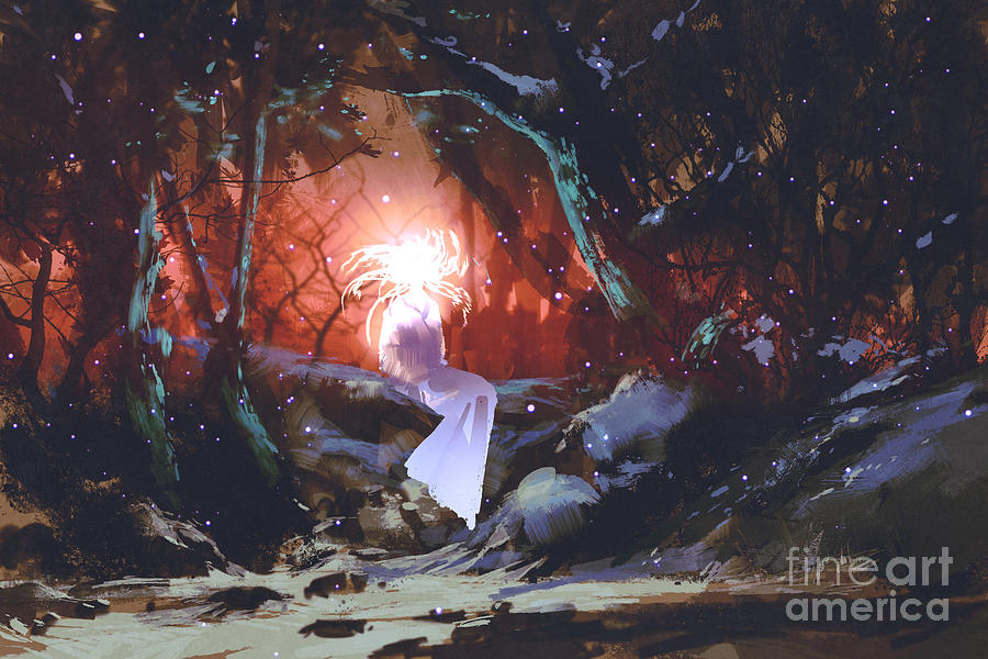 Magic Digital Art - Spirit Of The Enchanted Forest,woman In by Tithi Luadthong Magic Digital Art - Spirit Of The Enchanted Forest,woman In by Tithi Luadthong