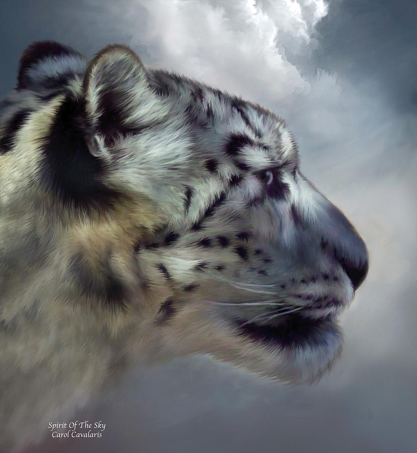 Snow Leopard Mixed Media - Spirit Of The Sky by Carol Cavalaris