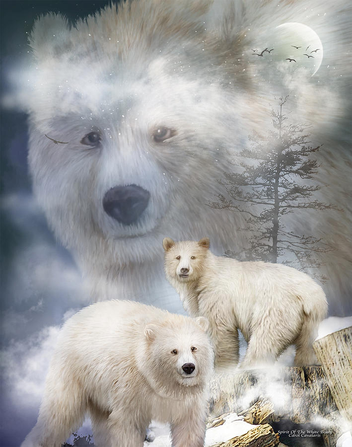 Spirit Of The White Bears Mixed Media by Carol Cavalaris