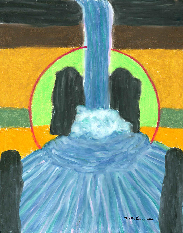 Spirit Waterfall Painting by Carrie MaKenna