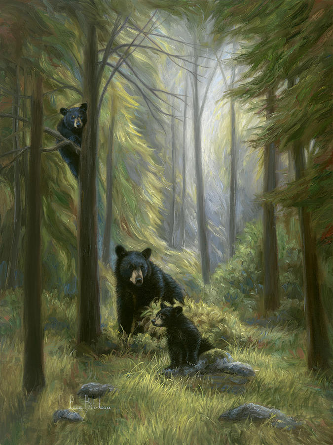 Bear Painting - Spirits of the Forest by Lucie Bilodeau