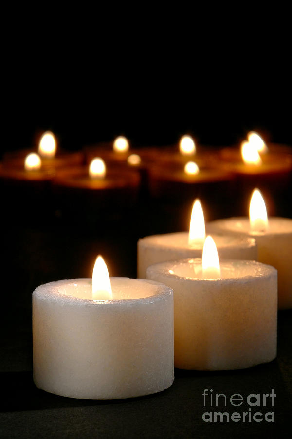 Candle Photograph - Spiritual Reflection Candles by Olivier Le Queinec