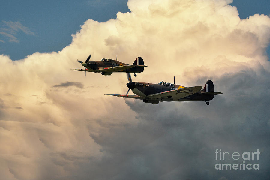 Spitfire and Hurricane  Digital Art by Airpower Art
