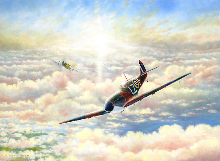 Spitfire Painting by Douglas Castleman