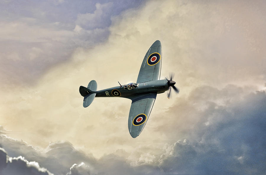 Vintage Digital Art - Spitfire LF Mk by Peter Chilelli