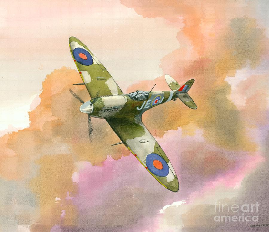 Spitfire Study Painting by Michael Swanson