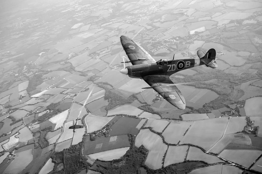Spitfire victory black and white version  Photograph by Gary Eason