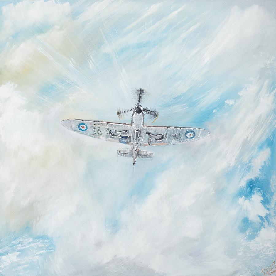 Spitfire Painting by Vincent Alexander Booth