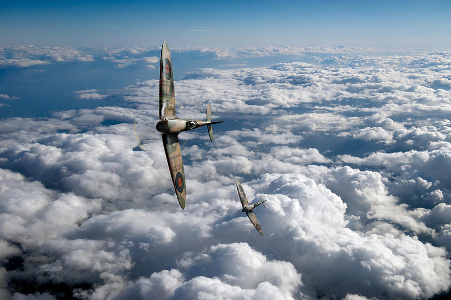 Spitfires turning in Photograph by Gary Eason