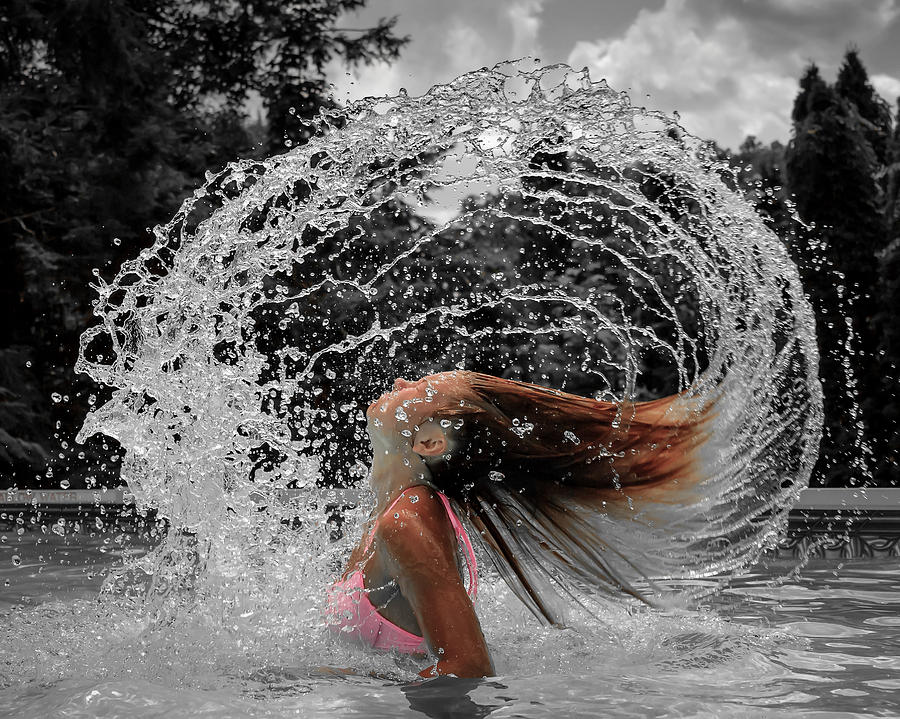 Hair Flip Splash Photograph by Brian Caldwell