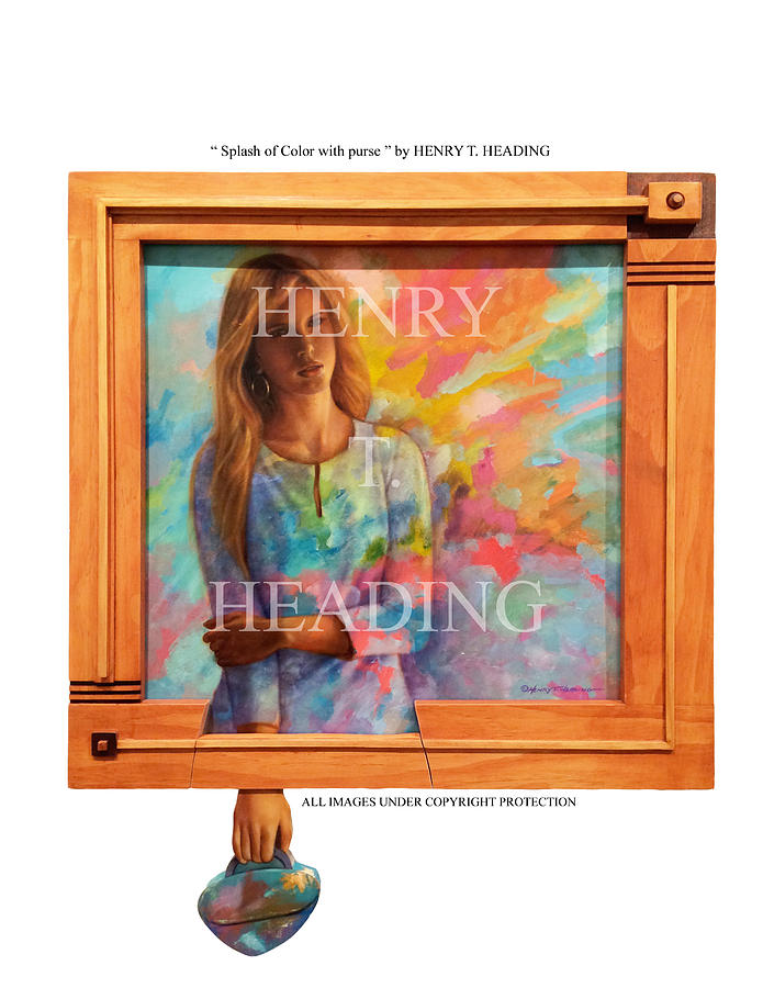 Splash of Color With Purse Painting by Henry Heading