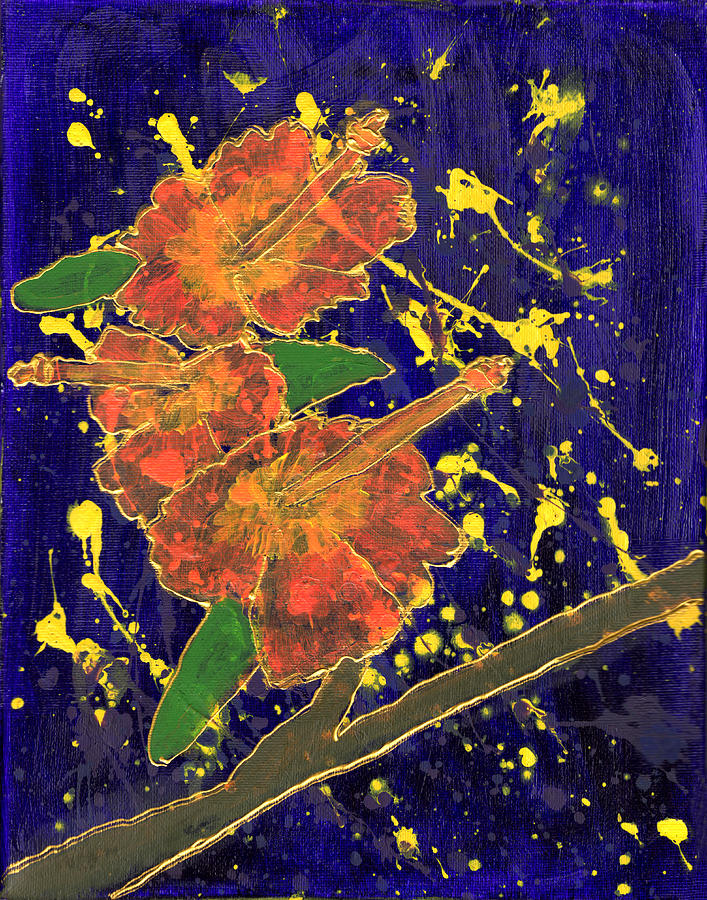Splashed Hibiscus Painting by Carol Eliassen