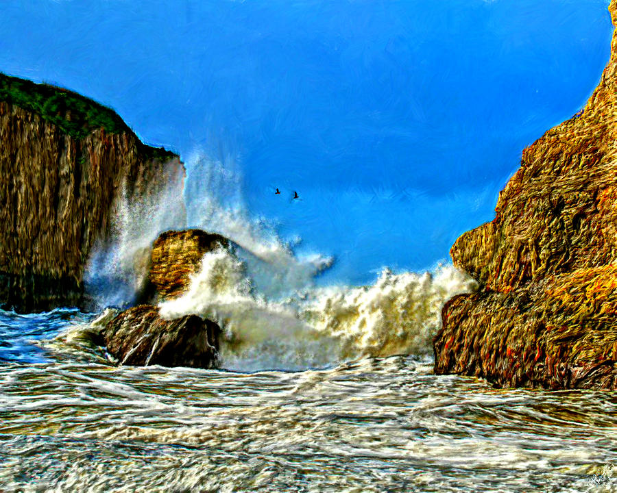 Splashing on the Rocks Painting by Bruce Nutting