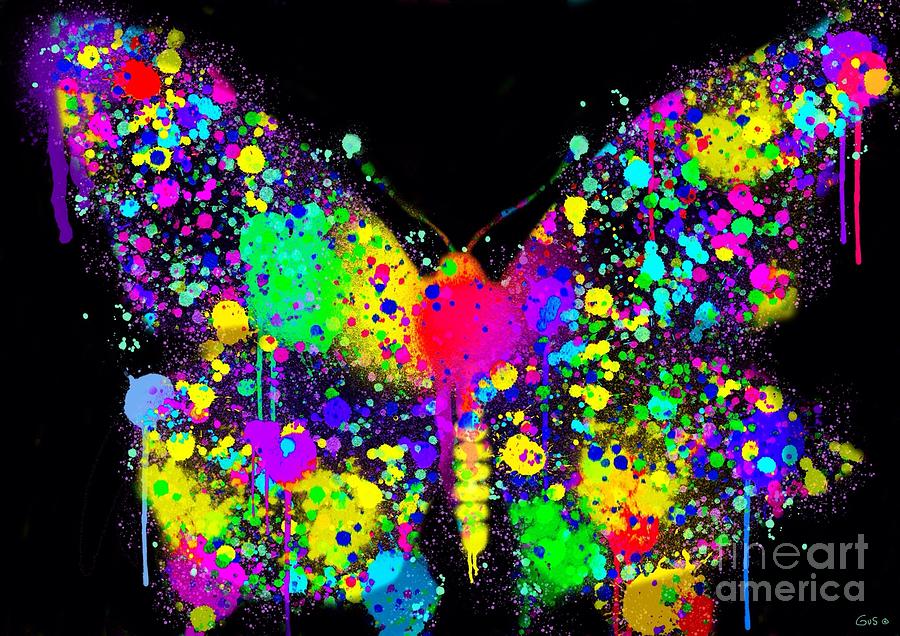 Butterfly Painting - Splatter Butterfly by Nick Gustafson