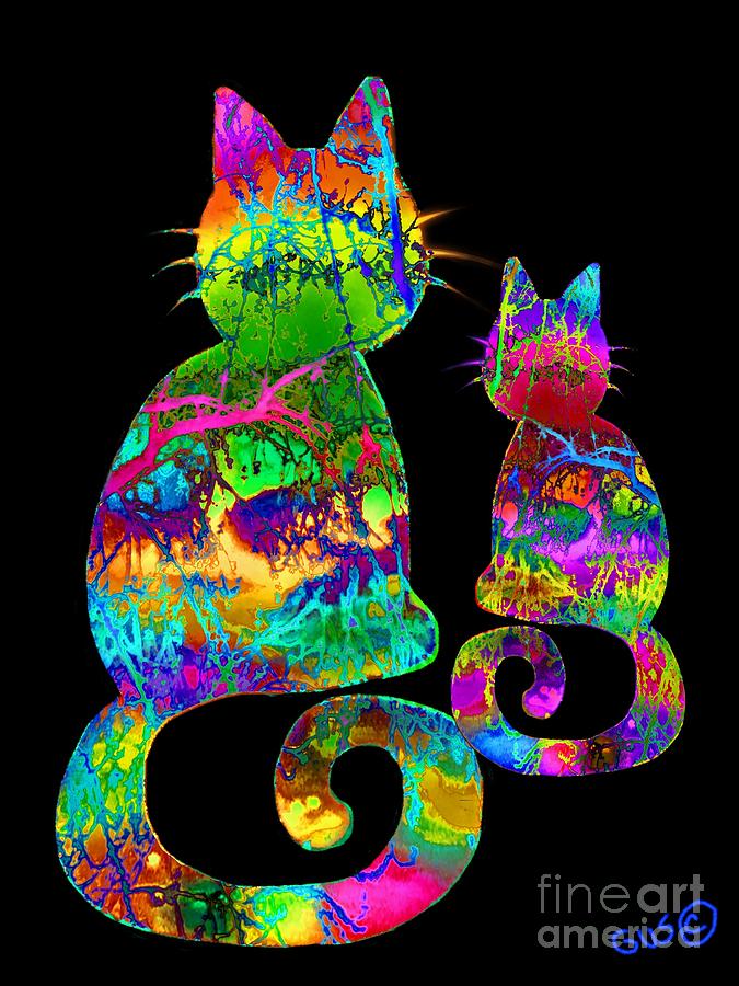 Splatter Cats3 Drawing by Nick Gustafson