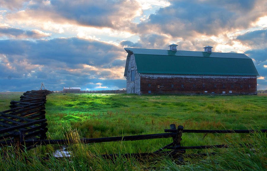 Split Rail fence barn Photograph by Randall Branham
