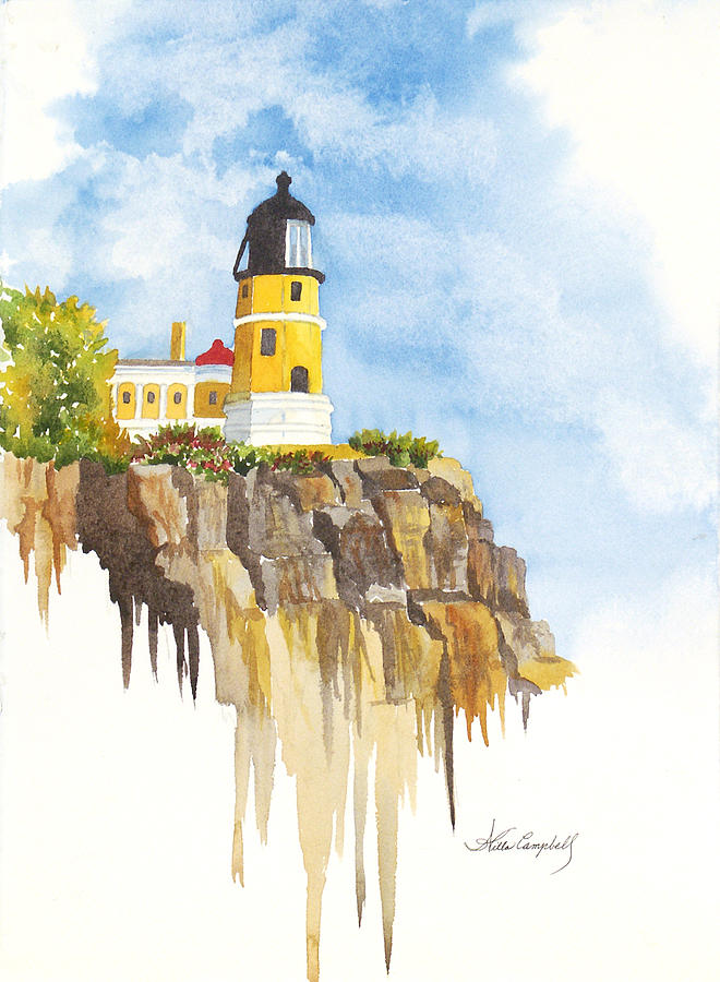 Split Rock Lighthouse Painting by Willa Campbell Fine Art America
