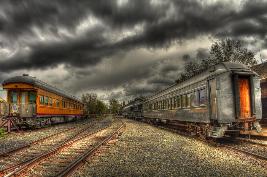 Split Trains Photograph by Tracy Thomas