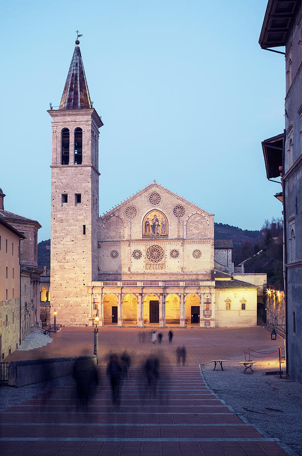 Spoleto Cathedral At Dusk, Umbria Italy Photograph by Romaoslo