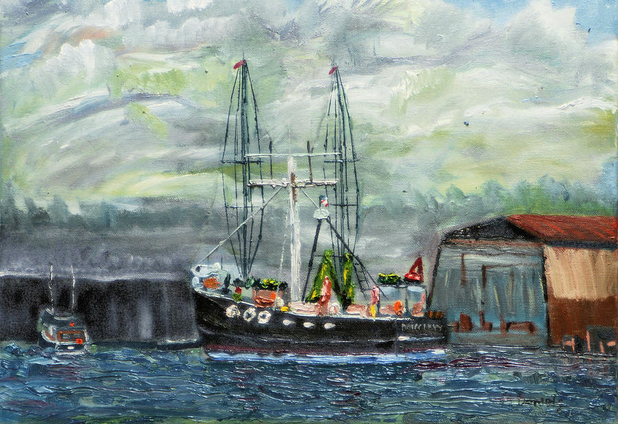 Sponge Boat at Tarpon Springs Painting by Michael Daniels