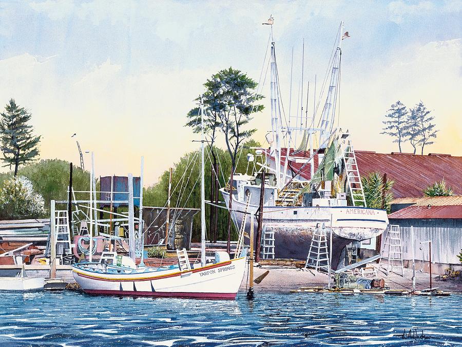 Sponge Fishermen Painting by Bill Hudson