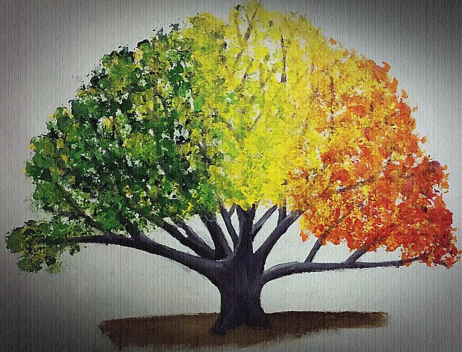 Sponged Tree Painting by Corey Holland Pixels