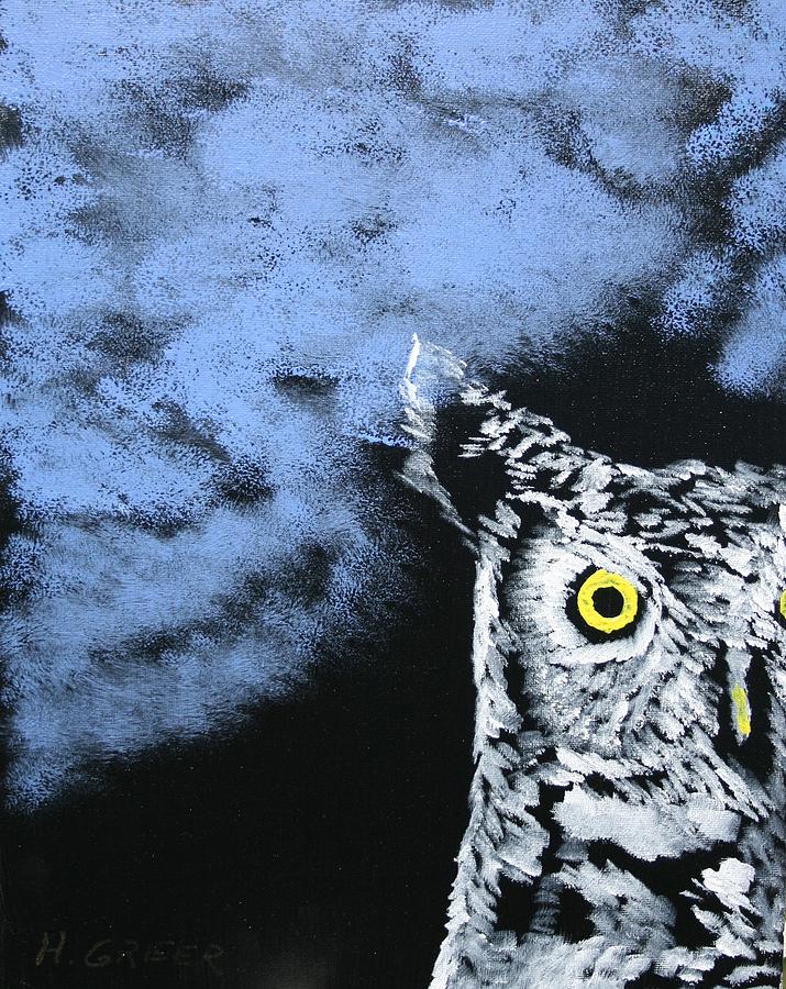 Owl Painting - Spook by Harold Greer