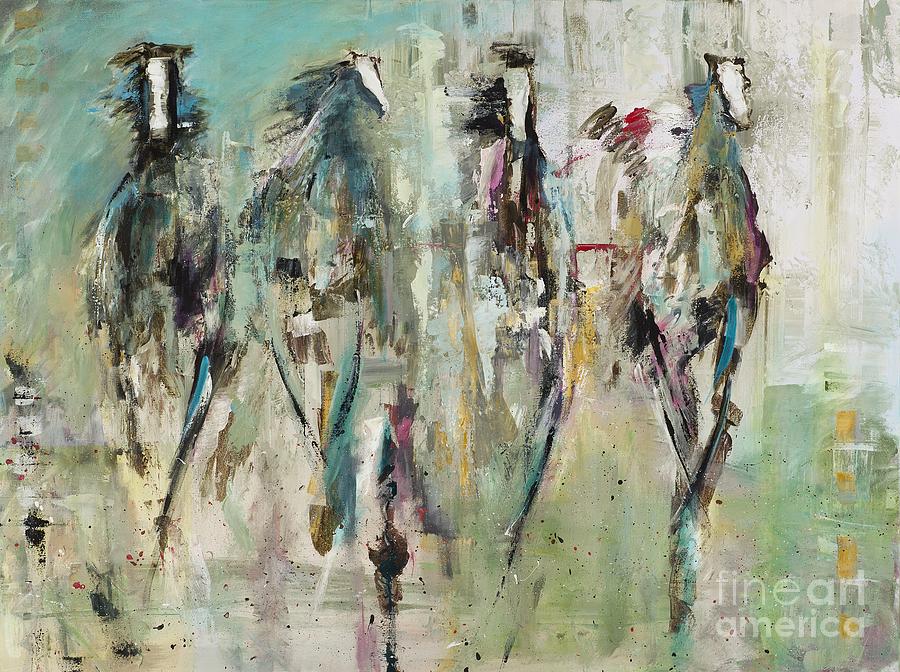 Horses Running Painting - Spooked by Frances Marino