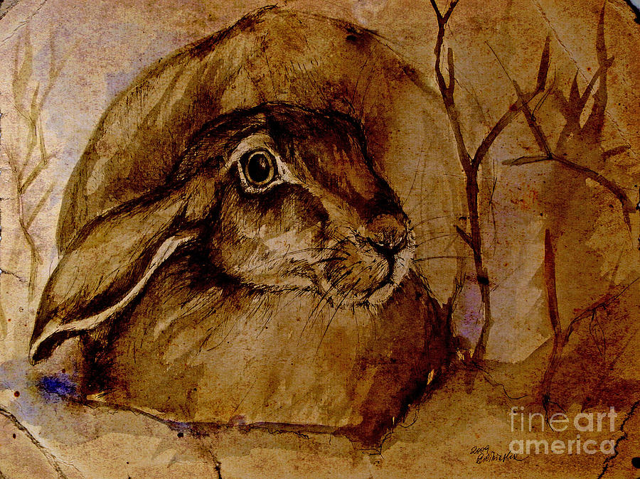 Spooked Hare Painting by Ang El