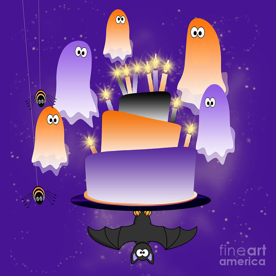 Spooky Birthday Party Digital Art by Anne Kitzman